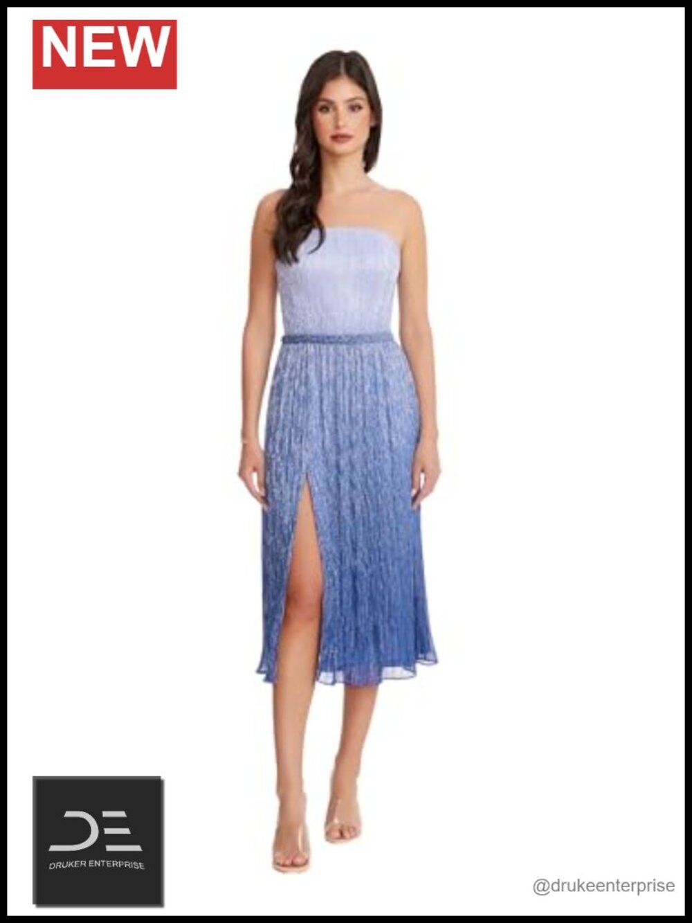 Metallic Crinkle Knit Fit & Flare Asymmetric One Shoulder Dress
